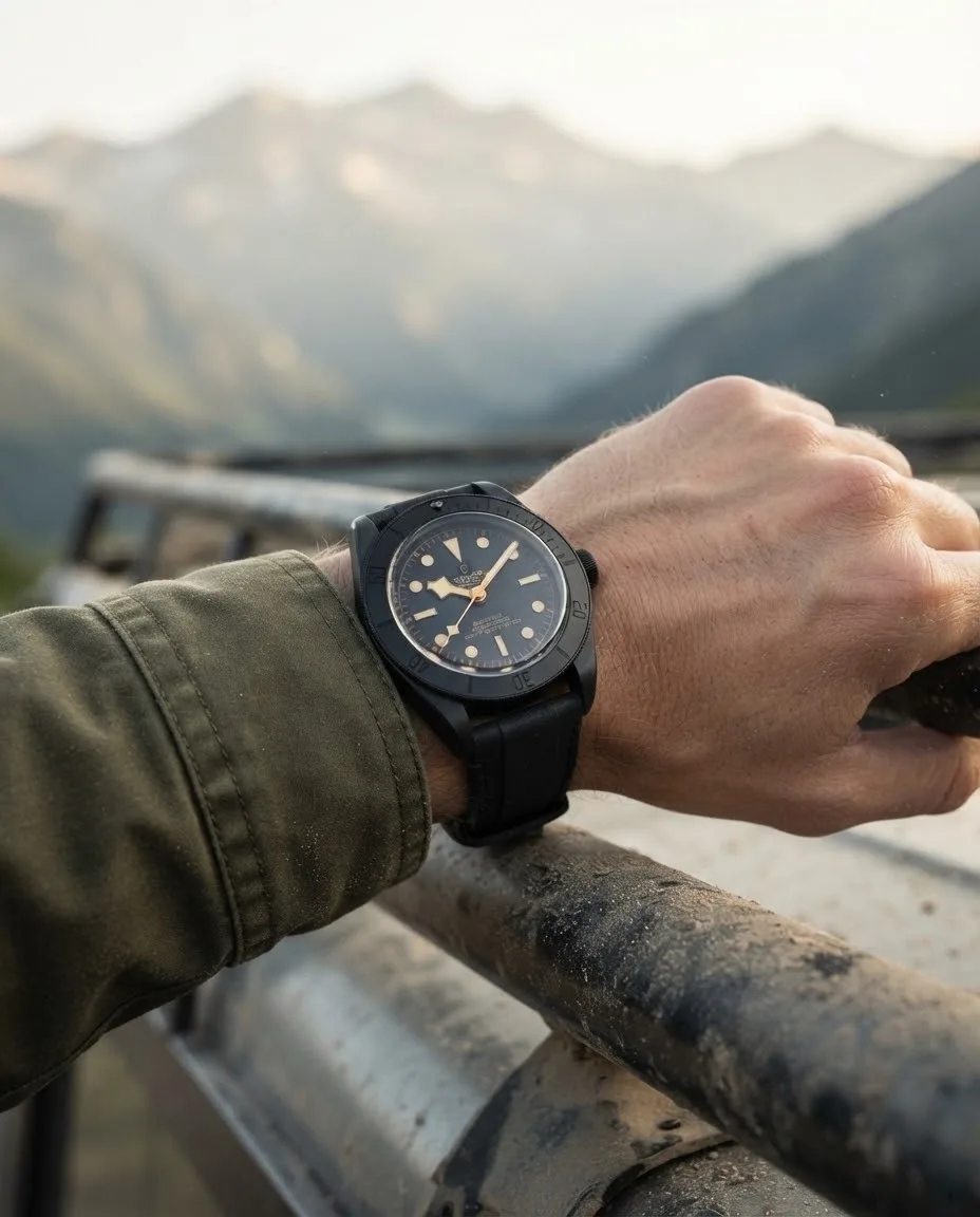 Illustrative render — buying it on amazon of the Tudor Black Bay Ceramic M79210CNU-0001 (black ceramic, black dial, hybrid strap)