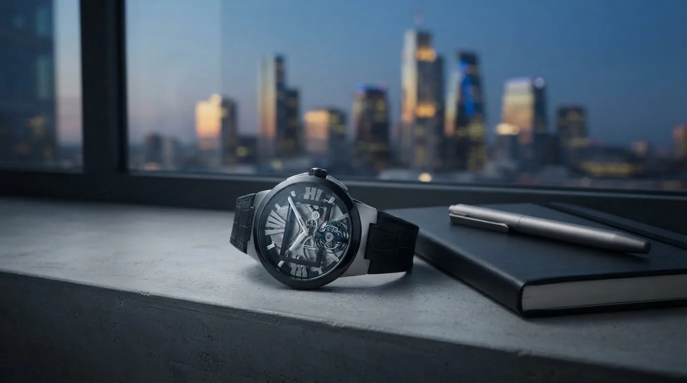 Illustrative render — buying it new on amazon of the Ulysse Nardin Executive Skeleton Tourbillon 45mm (titanium)