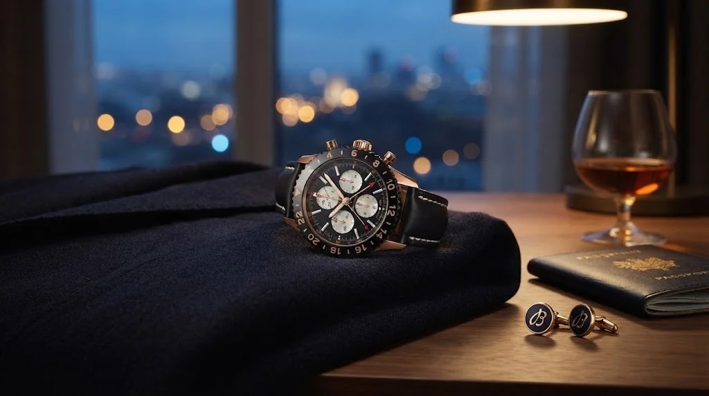 Illustrative render — who this is for of the Breitling Chronoliner (18k red gold)