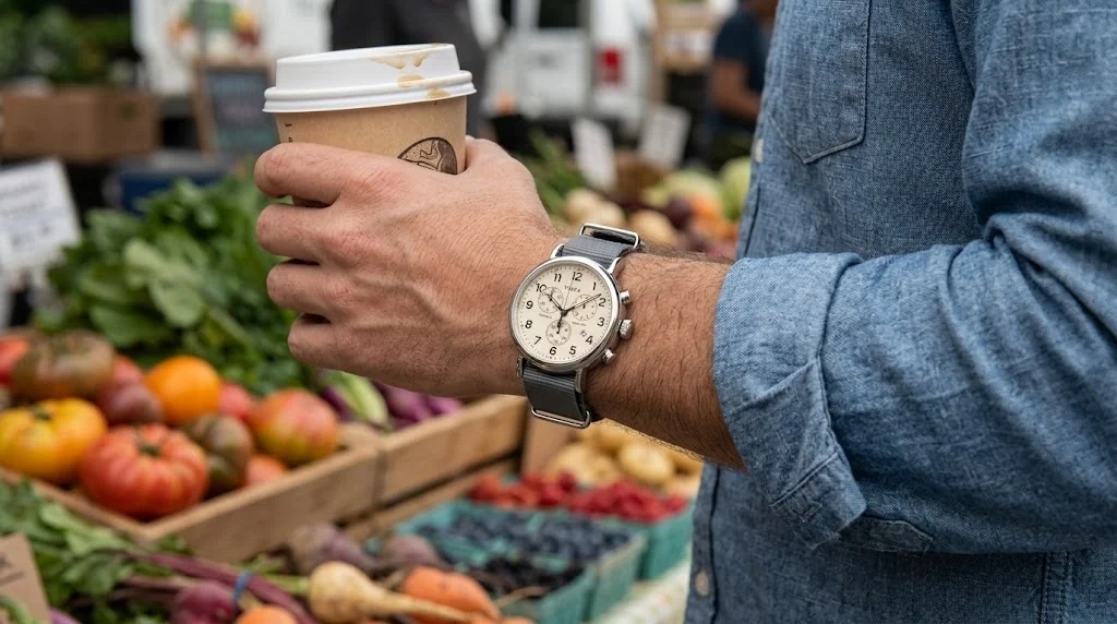 Illustrative render — which one you get of the Timex Weekender Chronograph