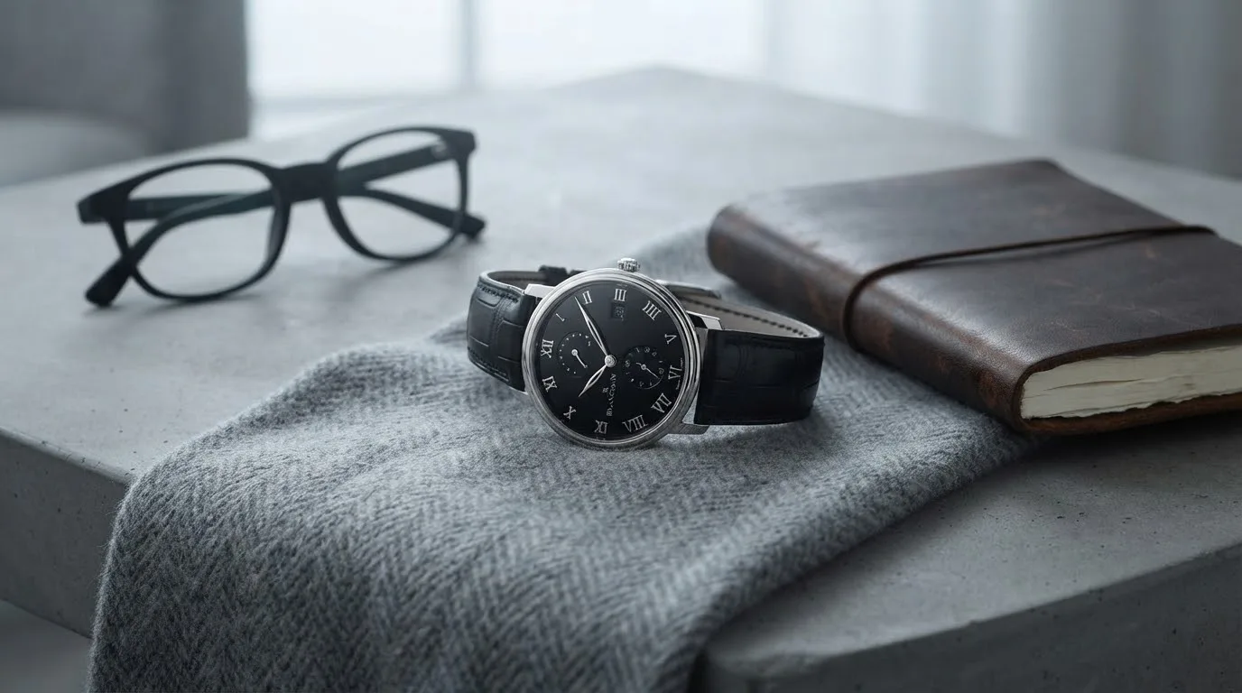 Illustrative render — buying it new on amazon of the Blancpain Villeret 8 Jours (platinum, black dial, limited edition)