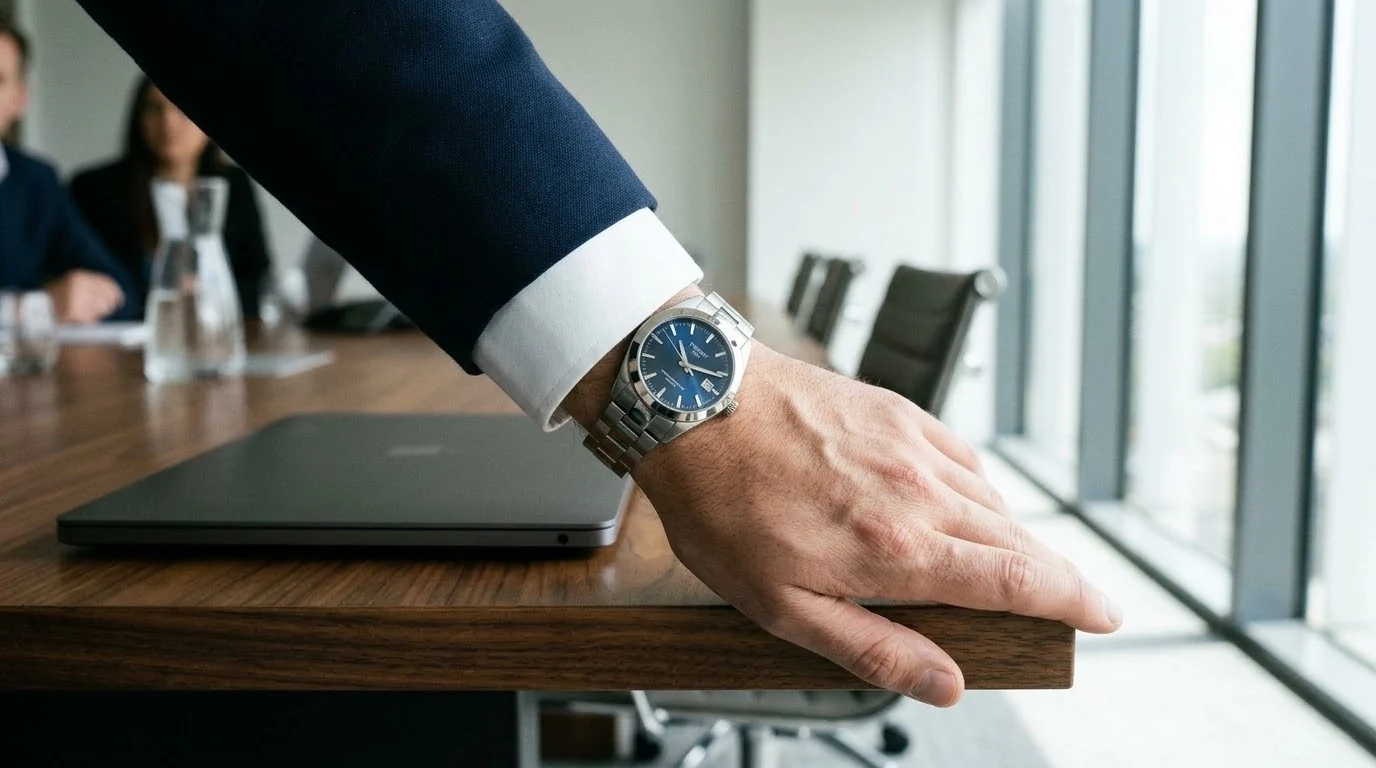 Illustrative render — weight and wear of the Tissot Gentleman Powermatic 80 Silicium
