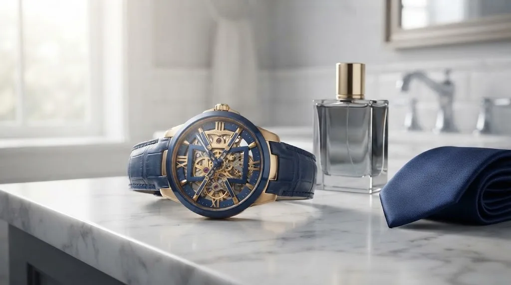 Illustrative render — buying it new on amazon of the Ulysse Nardin Executive Skeleton X 42mm (18k rose gold, blue)