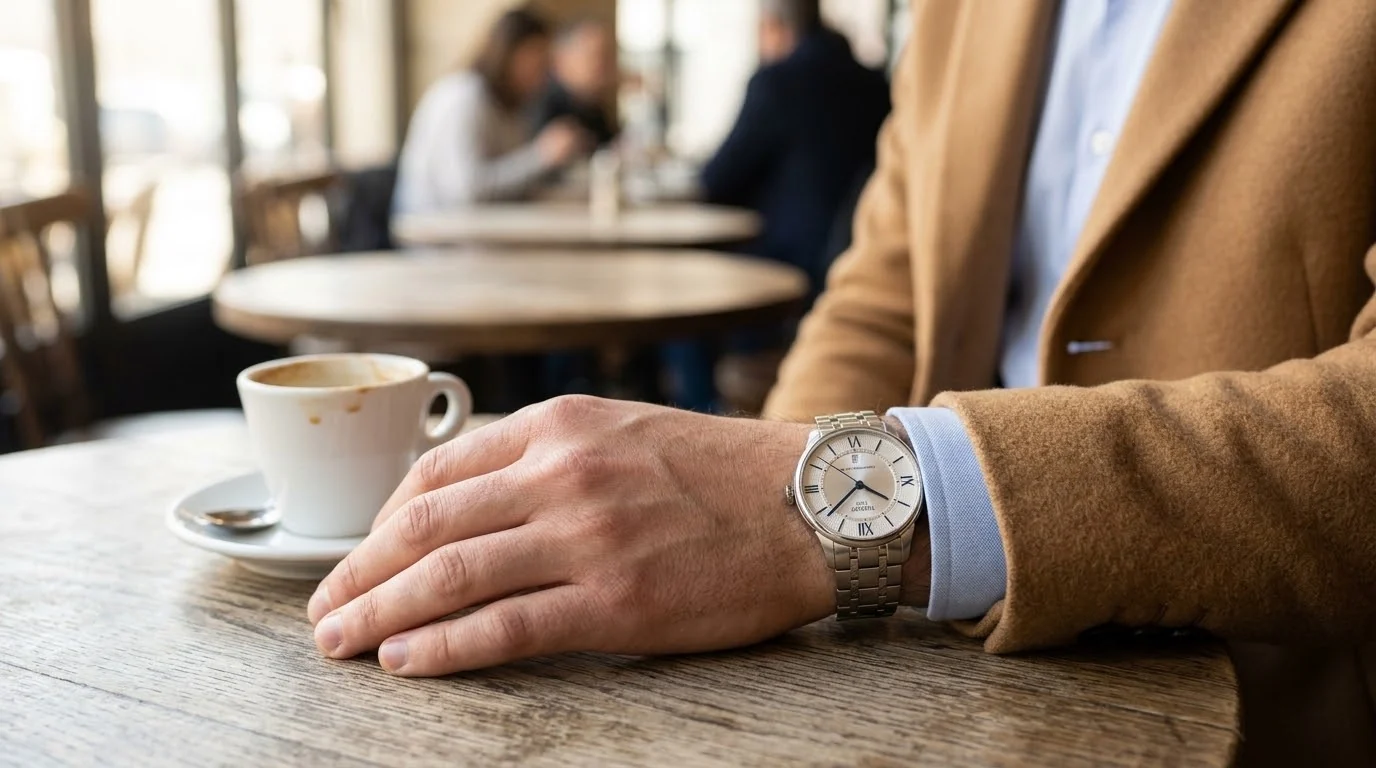 Illustrative render — the size question of the Tissot Chemin des Tourelles Powermatic 80