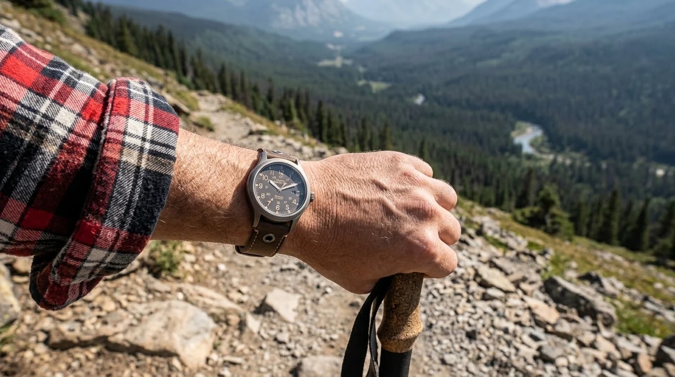 Illustrative render — fifty metres of the Timex Expedition Metal Field "Scout"
