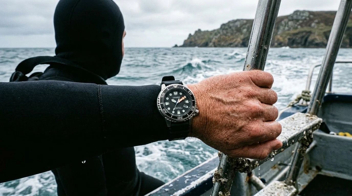Illustrative render — 44mm on rubber of the Citizen Promaster Sea Eco-Drive Diver