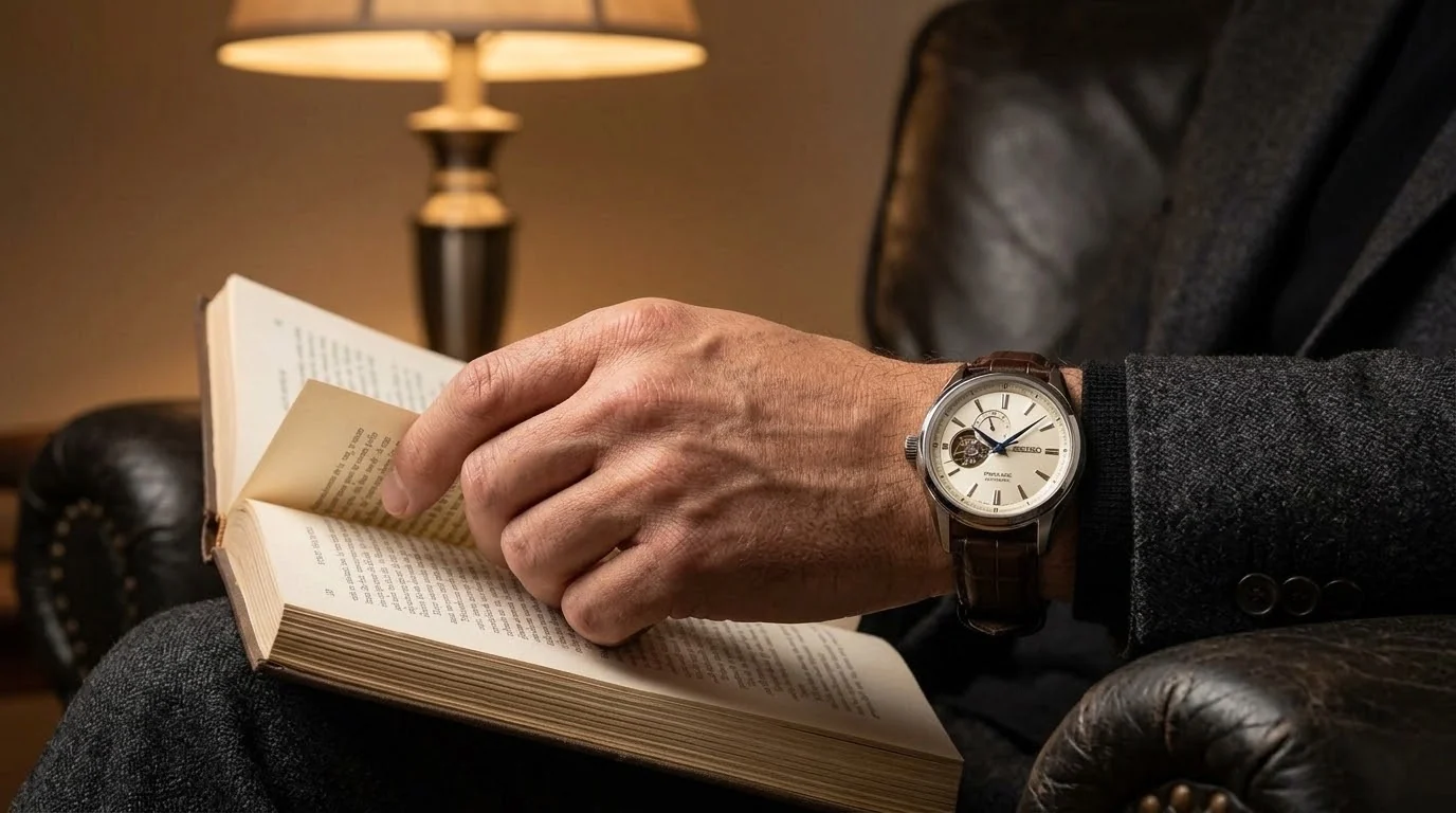 Illustrative render — one caution of the Seiko Presage SSA425 Open Heart