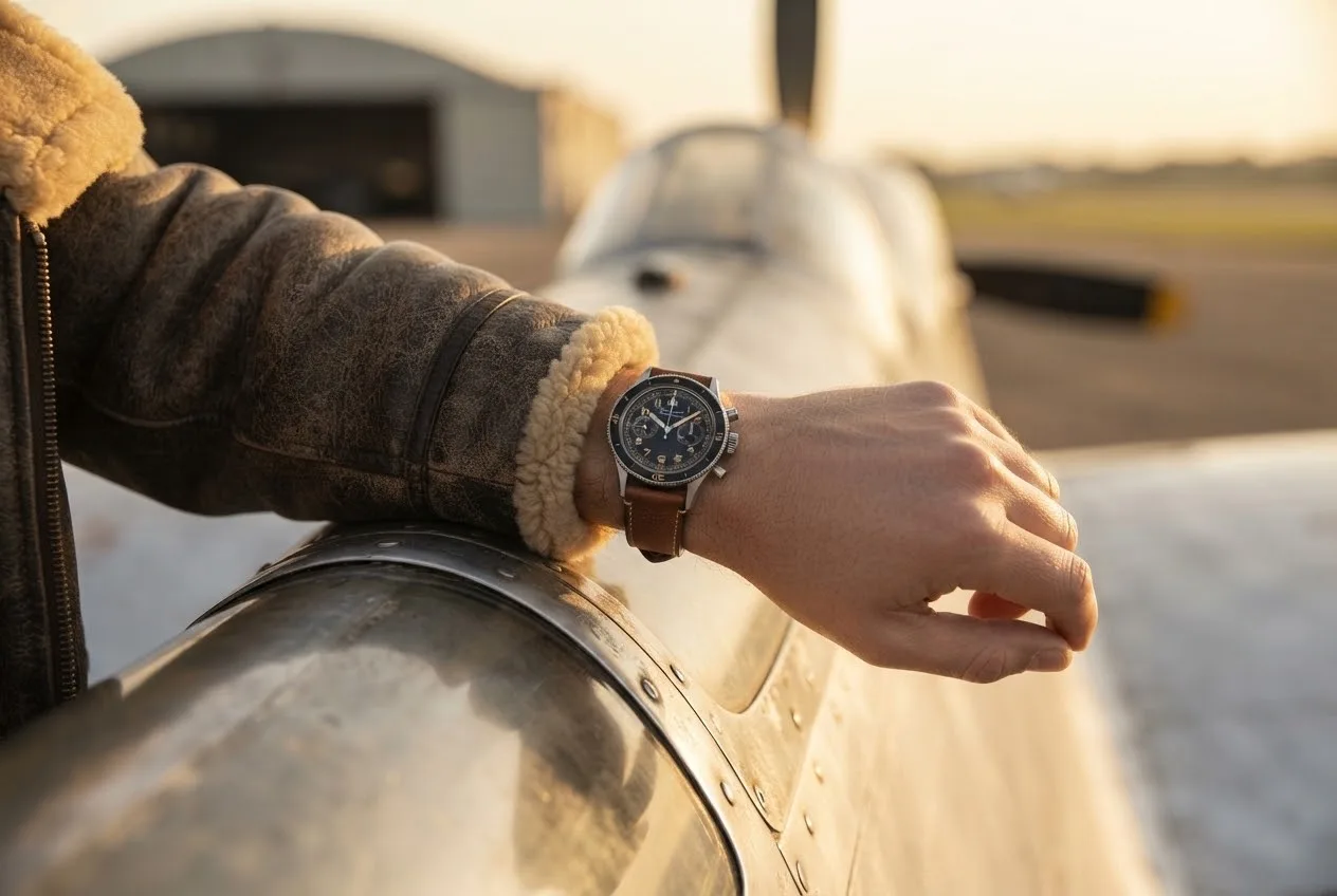 Illustrative render — buying it on amazon of the Blancpain Air Command flyback chronograph AC01 1130 63A (limited edition, steel)