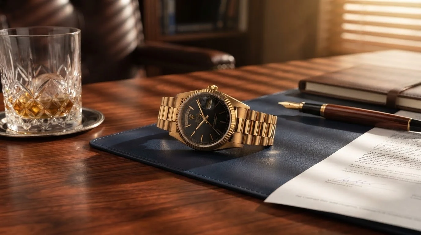 Illustrative render — buying one pre-owned on amazon of the Rolex Day-Date 36 "President"