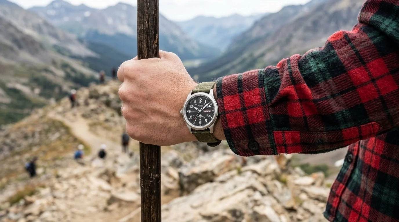 Illustrative render — garrison, or chandler of the Citizen Eco-Drive Weekender Garrison