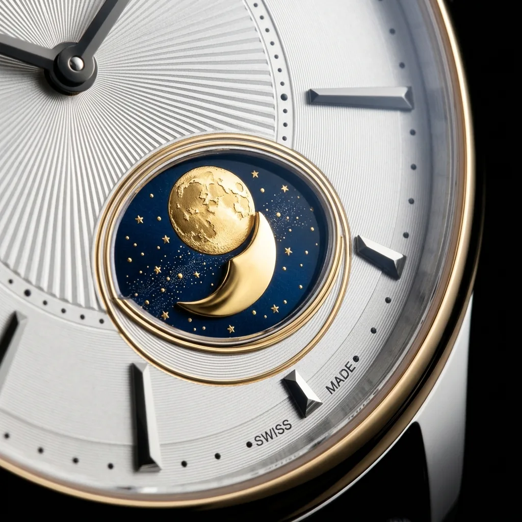 Frederique Constant Slimline Moonphase FC-705N4S6 moonphase detail