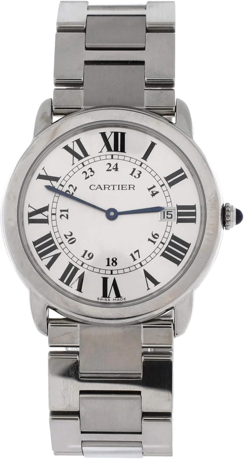 Cartier Ronde Solo de Cartier 36mm (steel, silvered dial, date, quartz, steel bracelet, pre-owned) — reference photograph