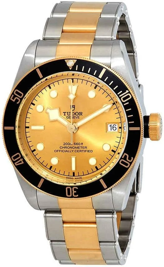 Tudor Black Bay S&G 41mm M79733N-0004 (steel and yellow gold, champagne dial, two-tone bracelet, 2017-generation reference) — reference photograph