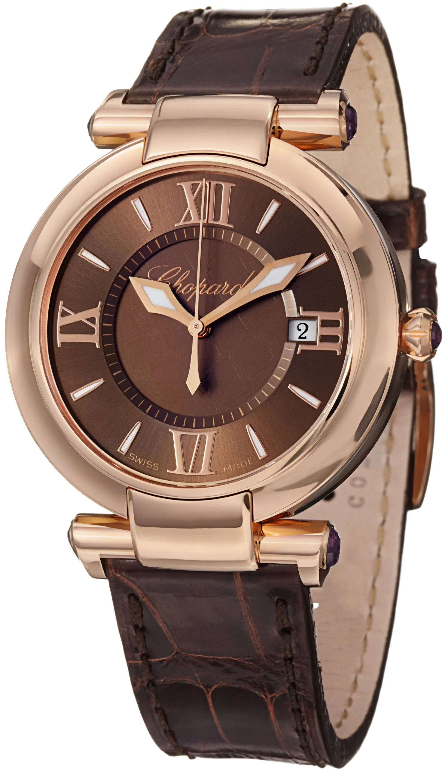 Chopard Imperiale 384221-5009 (18k rose gold, brown dial, brown alligator strap)