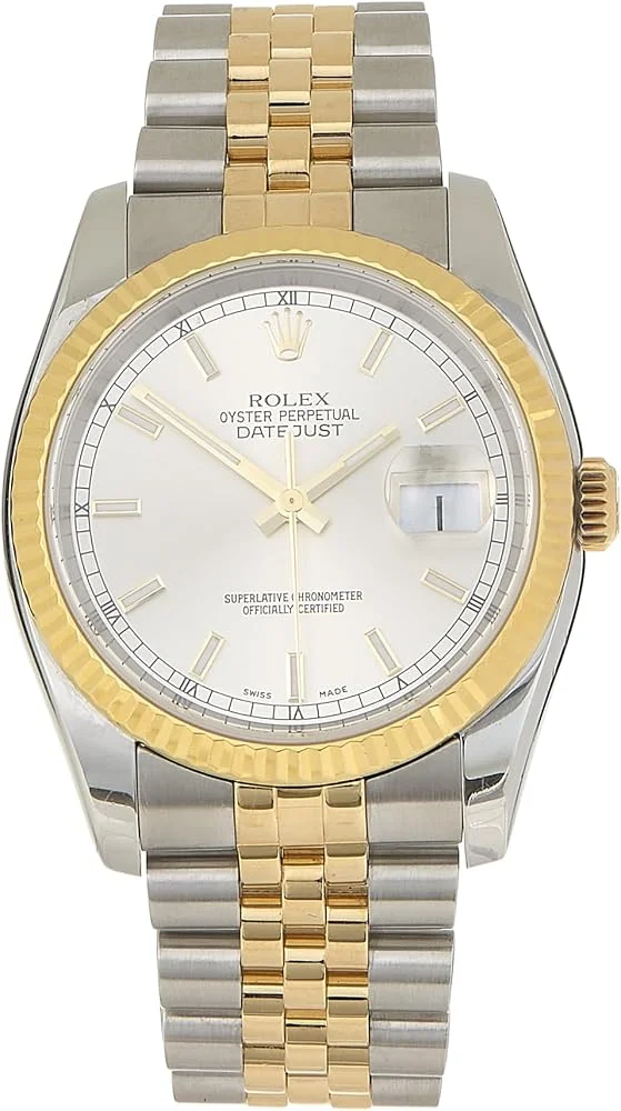 Rolex Datejust 36 ref. 116233 (steel and 18k yellow gold, silver dial, fluted bezel, Jubilee bracelet, pre-owned) — reference photograph