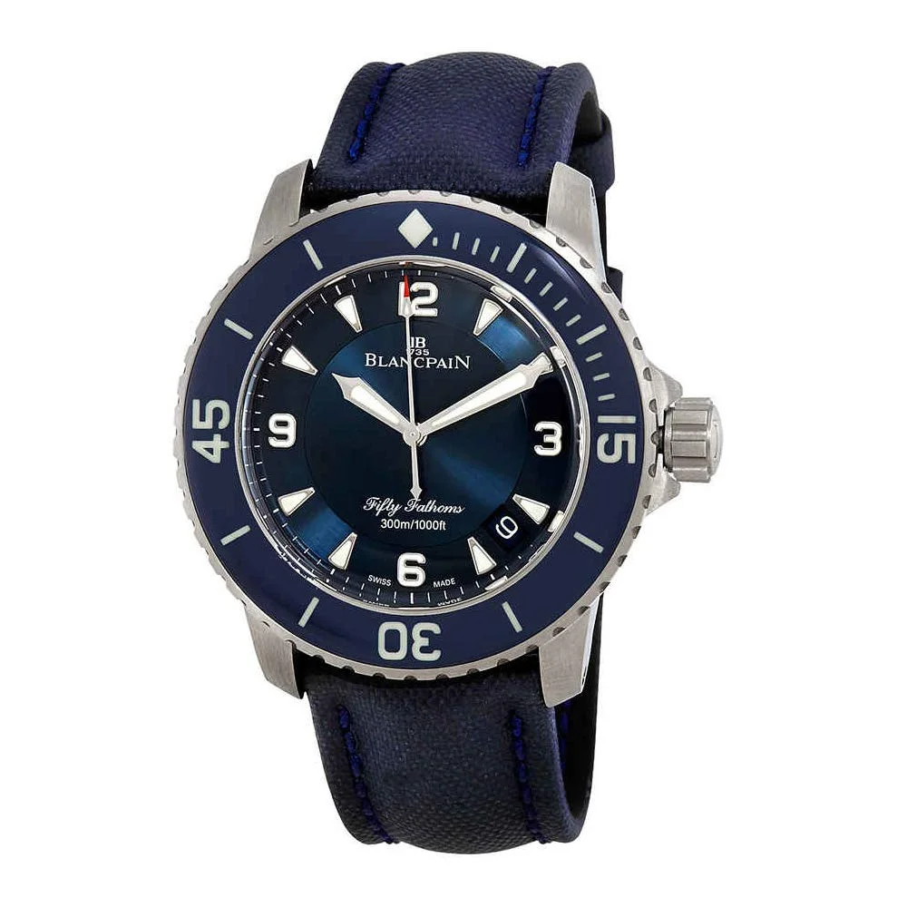 Blancpain Fifty Fathoms Automatique 5015-12B40-O52A (steel, blue dial, blue sail-canvas strap)
