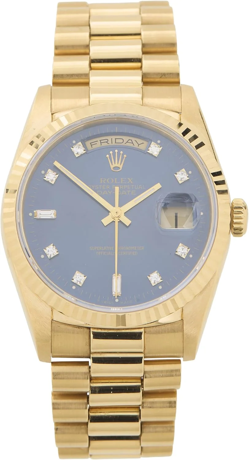 Rolex Day-Date 18238 (18k yellow gold, blue diamond dial)