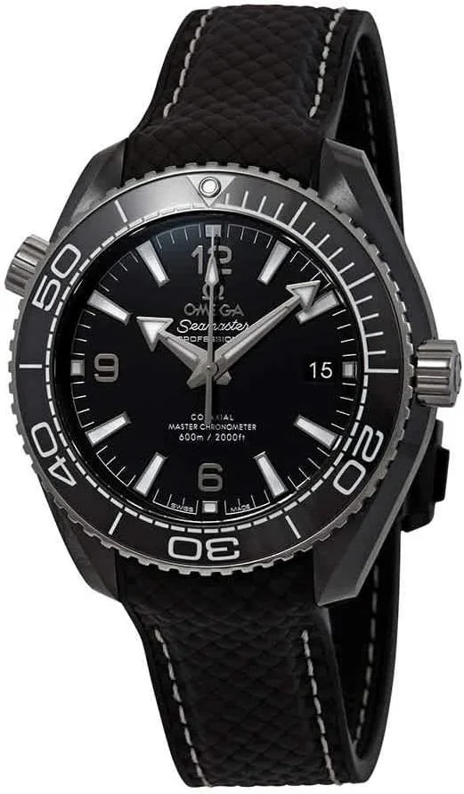 Omega Seamaster Planet Ocean 600M 39.5mm 215.92.40.20.01.001 (black ceramic case, black dial, black rubber strap, no longer available from Omega) — reference photograph