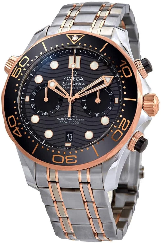 Omega Seamaster Diver 300M Chronograph 44mm 210.20.44.51.01.001 (steel and Sedna gold, black ceramic bezel, black dial, two-tone bracelet) — reference photograph