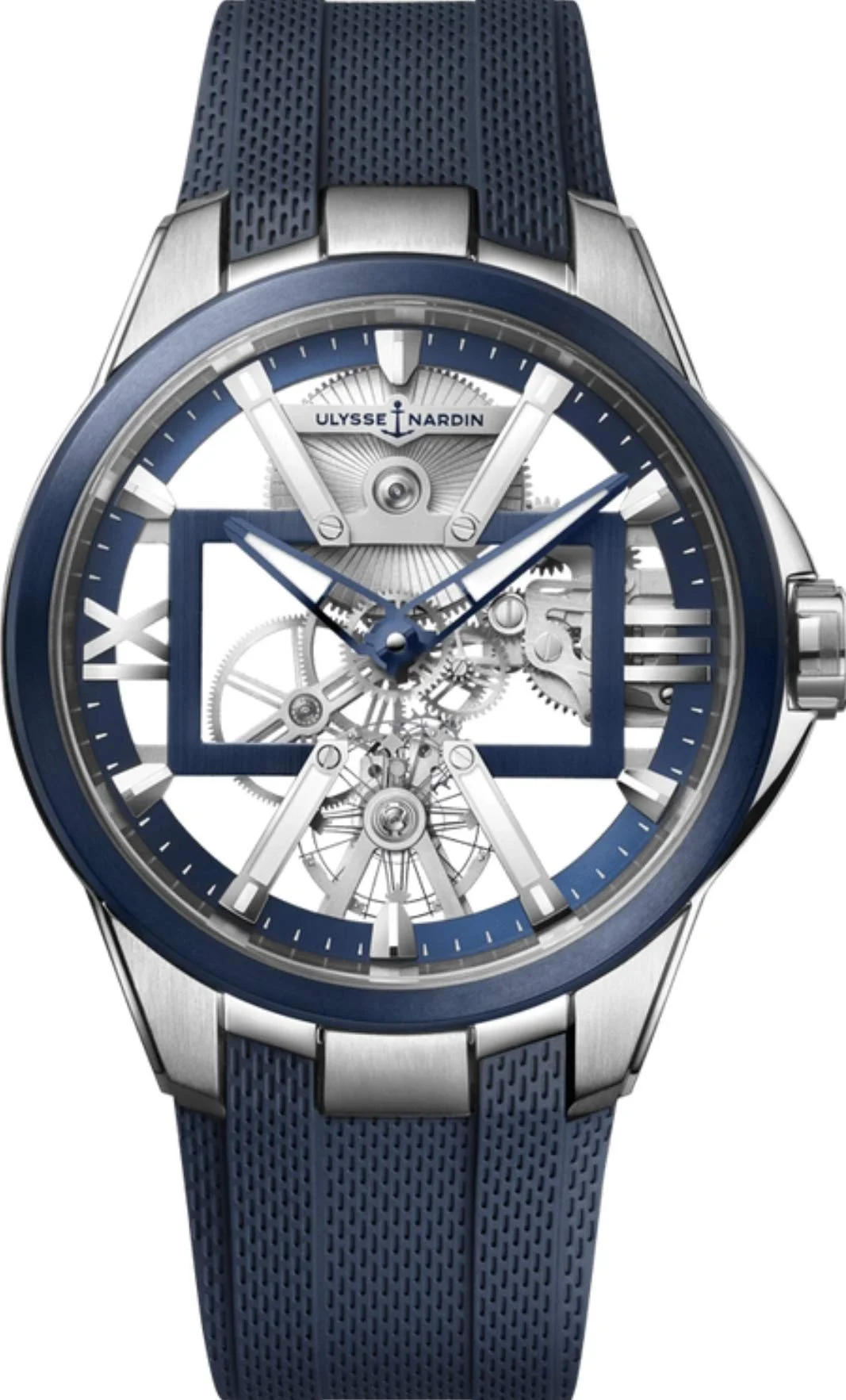 Ulysse Nardin Executive Skeleton X 3713-260-3/03 (titanium, blue bezel, blue rubber strap)