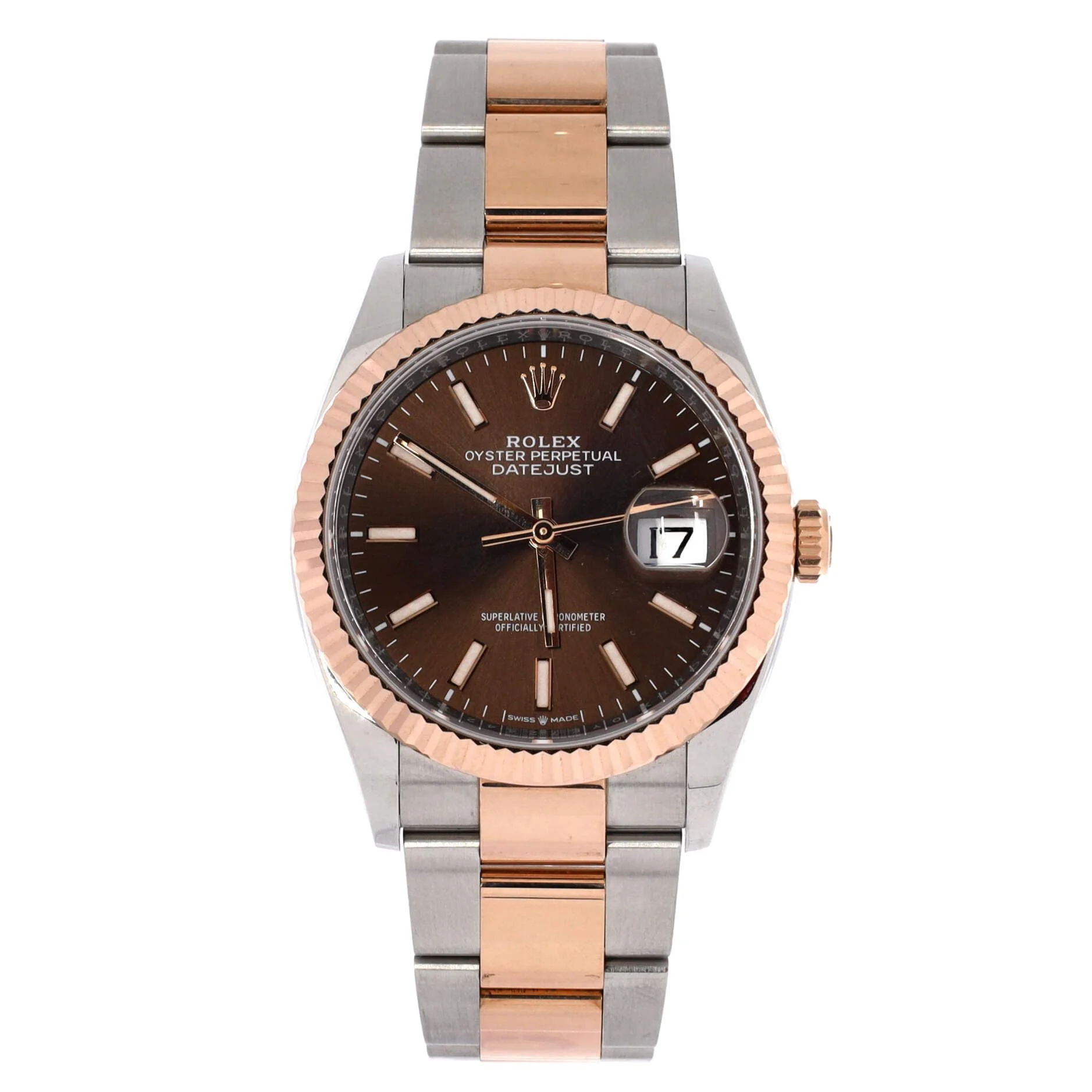 Rolex Datejust 36 (Everose Rolesor, chocolate dial)