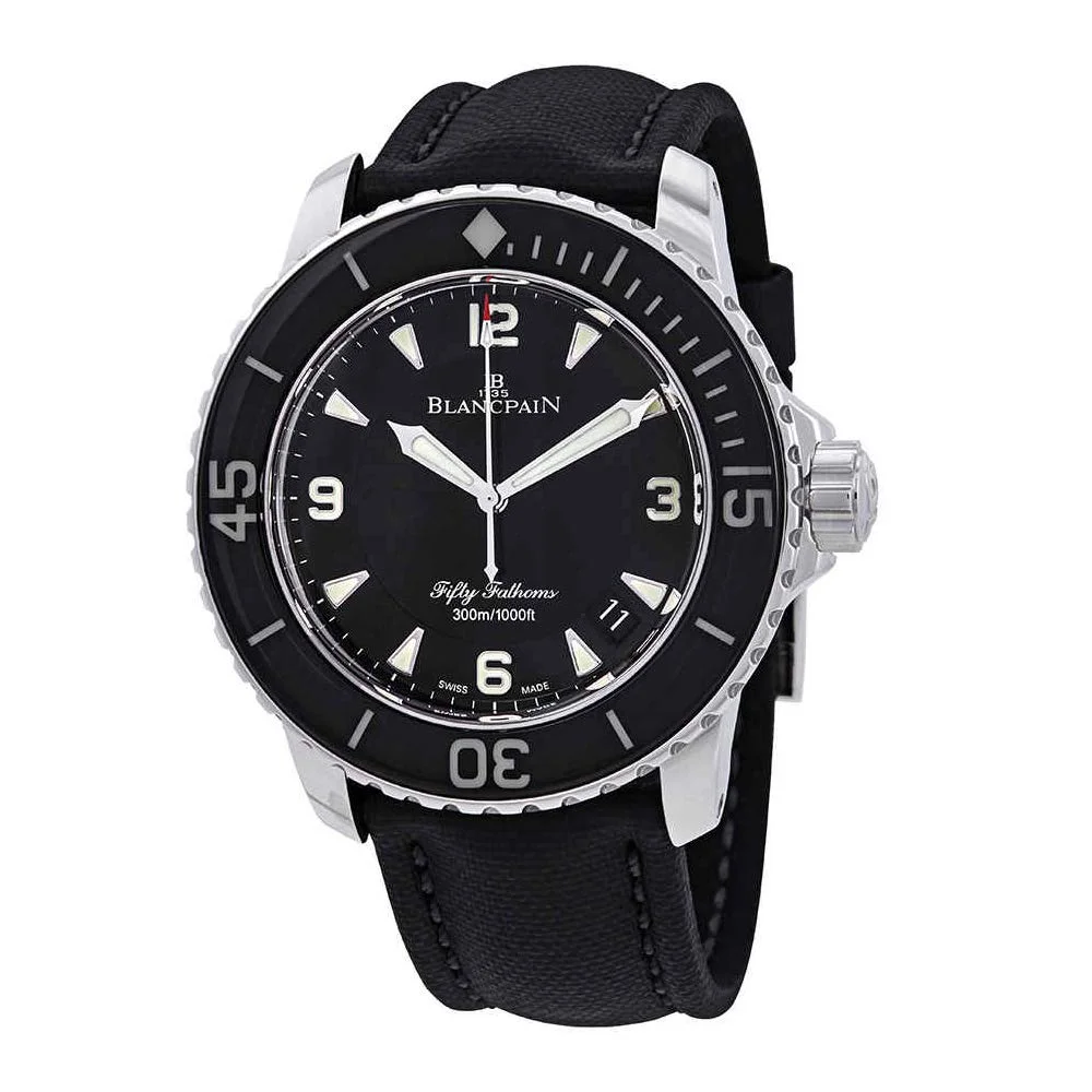 Fifty Fathoms Automatique 5015-1130-52A (steel, black dial, sail-canvas strap)