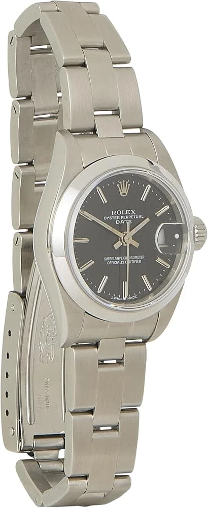 Rolex Lady-Datejust 26 ref. 79160 (steel, domed bezel, black dial with Arabic and index markers, Oyster bracelet, box and papers, pre-owned) — reference photograph