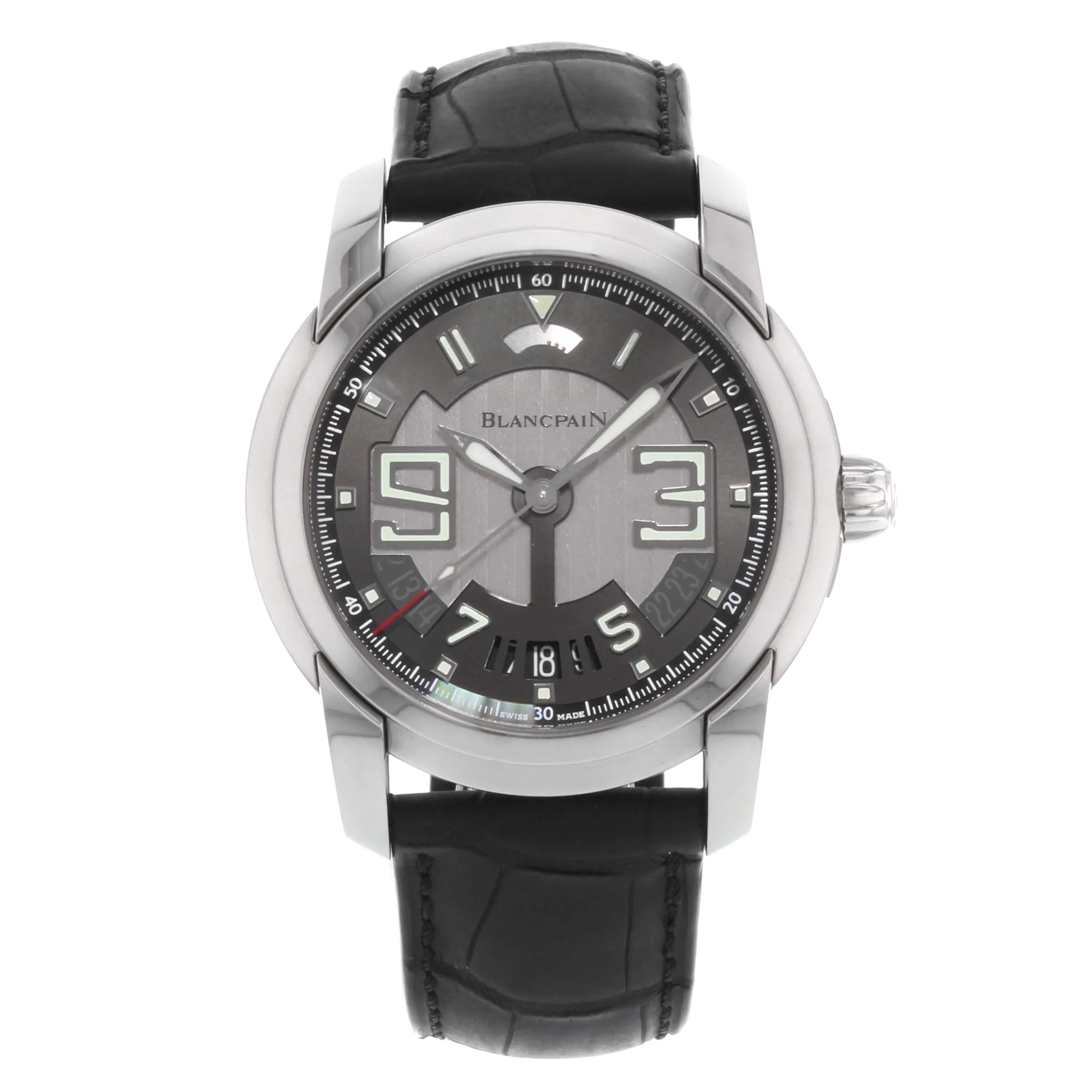 Blancpain L-Evolution 8 Days 8805-1134-53B (steel, grey dial, alligator strap)
