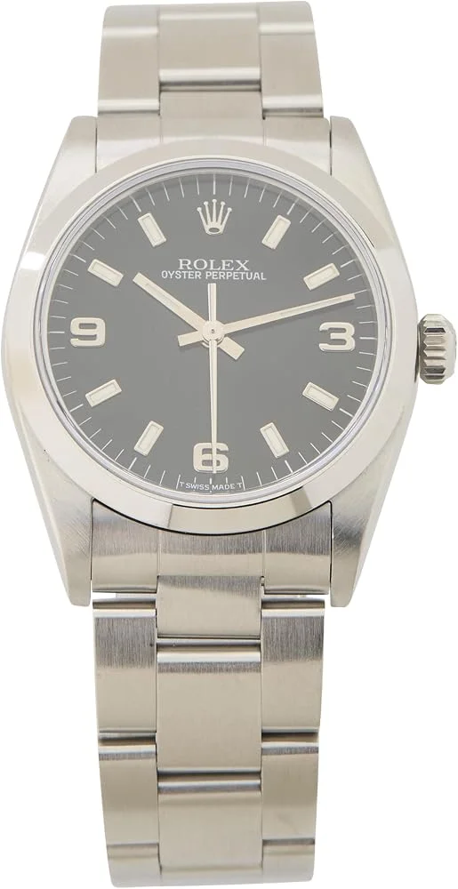 Rolex Oyster Perpetual 31 ref. 77080 (steel, black dial with 3, 6 and 9 numerals, Oyster bracelet, pre-owned) — reference photograph