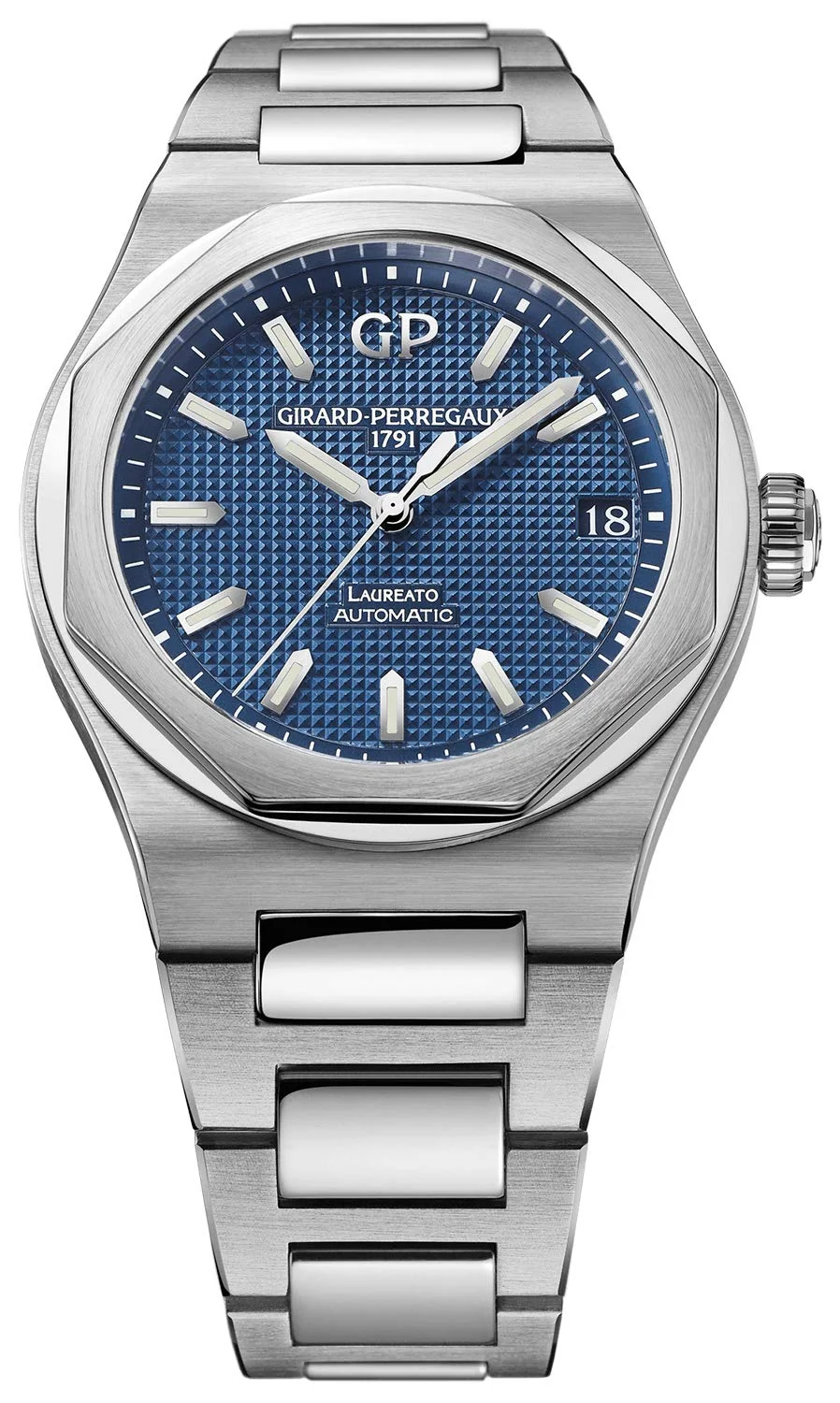 Girard-Perregaux Laureato 42 81010-11-431-11A (steel, blue Clous de Paris dial, bracelet)