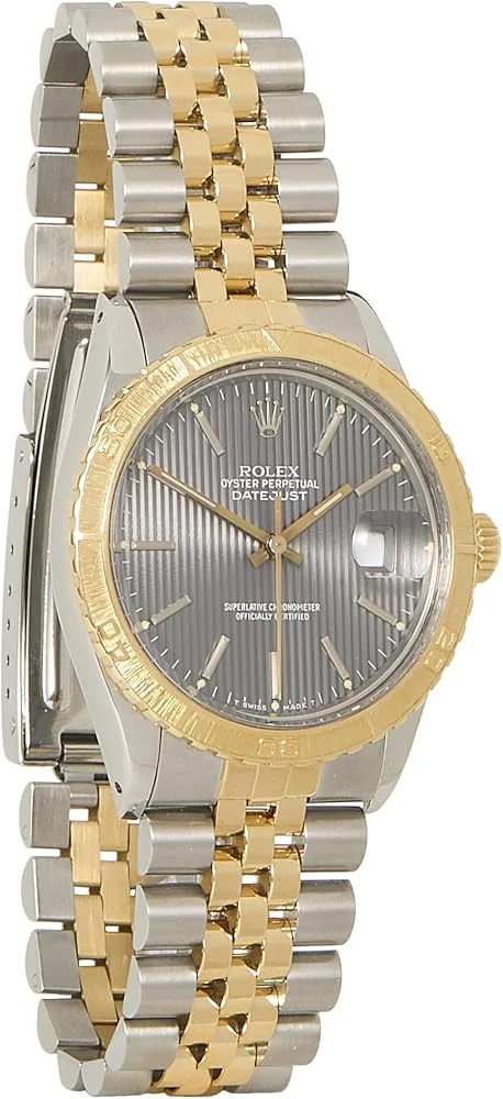 Rolex Datejust Turn-O-Graph "Thunderbird" ref. 16253 (steel and 18k yellow gold, rotating gold bezel, rhodium tapestry dial, Jubilee bracelet, box and papers, pre-owned) — reference photograph