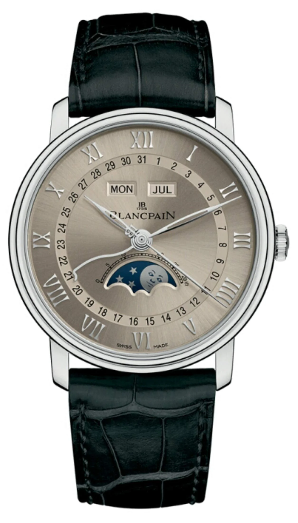 Blancpain Villeret Quantieme Complet (18k white gold, taupe dial)