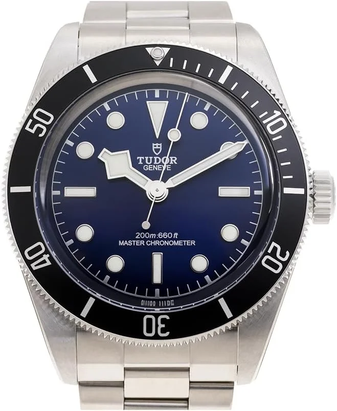 Tudor Black Bay 68 43mm M7943A1A0NU-0001 (steel, black bezel, sun-brushed blue dial, steel bracelet) — reference photograph