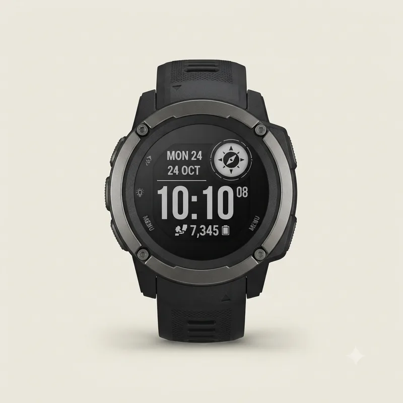 Illustrative render of the Garmin Instinct 3 Solar 45mm (Instinct 3 Solar 45mm) sport watch
