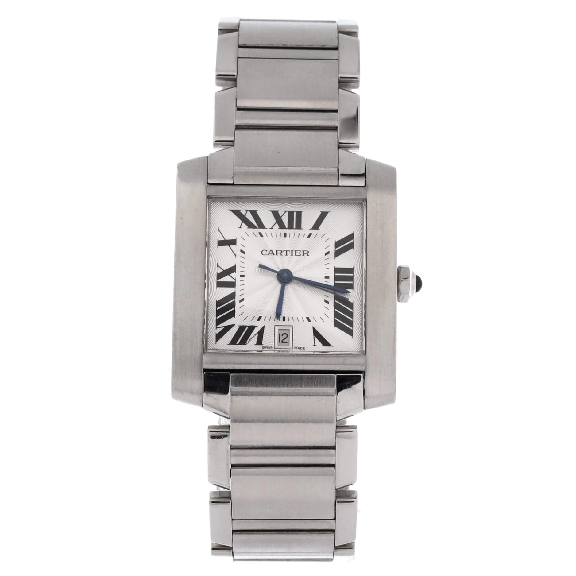 Cartier Tank Francaise large automatic (steel, silver dial, date, steel bracelet)
