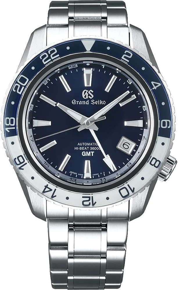 Grand Seiko Sport Hi-Beat GMT SBGJ237 (44.2mm steel, 9S86, blue ceramic bezel, blue dial, steel bracelet) — reference photograph