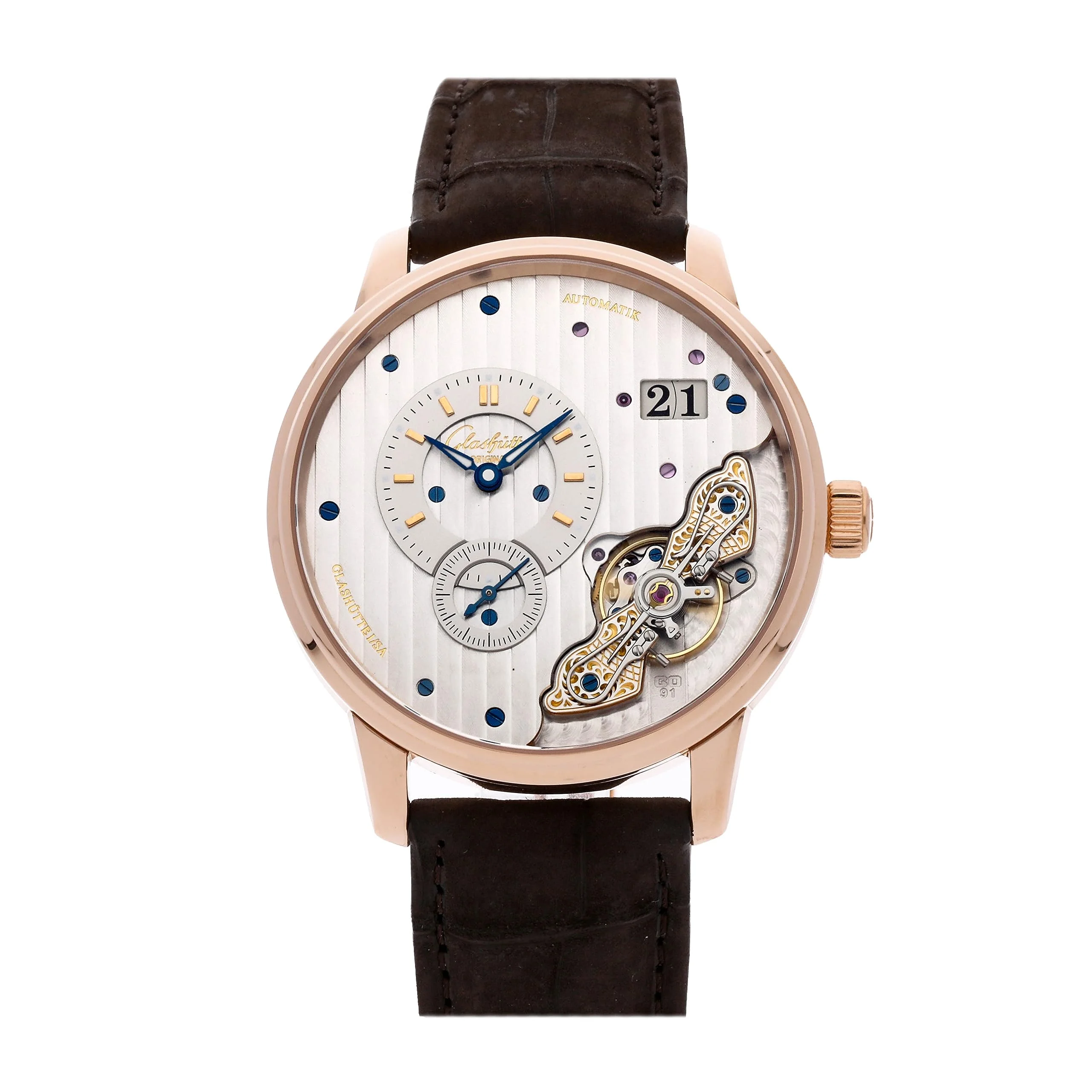 Glashutte Original PanoMaticInverse 91-02-01-05-30 (18k red gold, pre-owned)