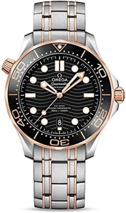 Omega Seamaster Diver 300M 42mm 210.20.42.20.01.001 (steel and Sedna gold, black ceramic bezel, black dial, two-tone bracelet) — reference photograph