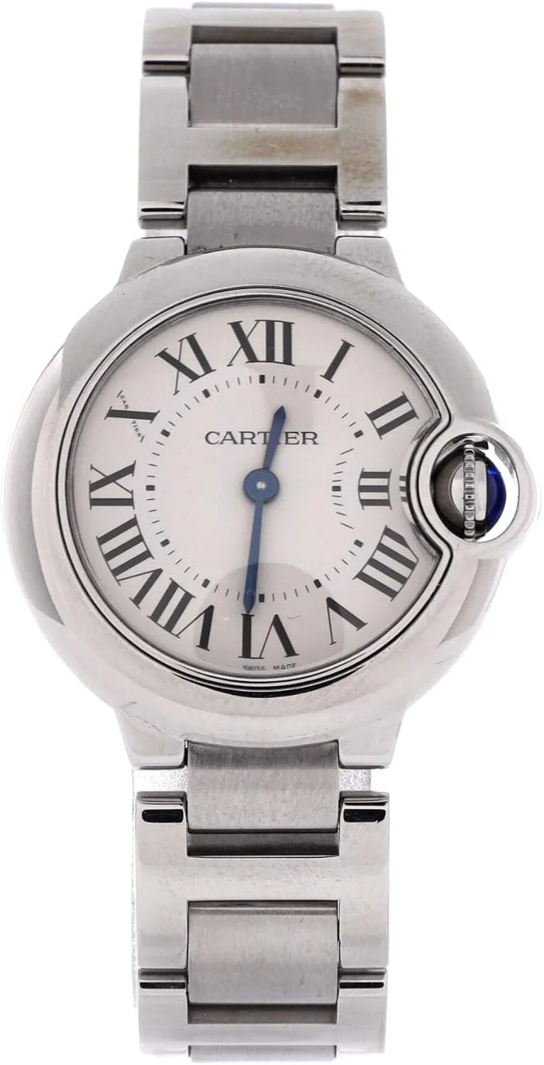 Cartier Ballon Bleu de Cartier 28mm (steel, silvered dial, quartz, steel bracelet, pre-owned) — reference photograph