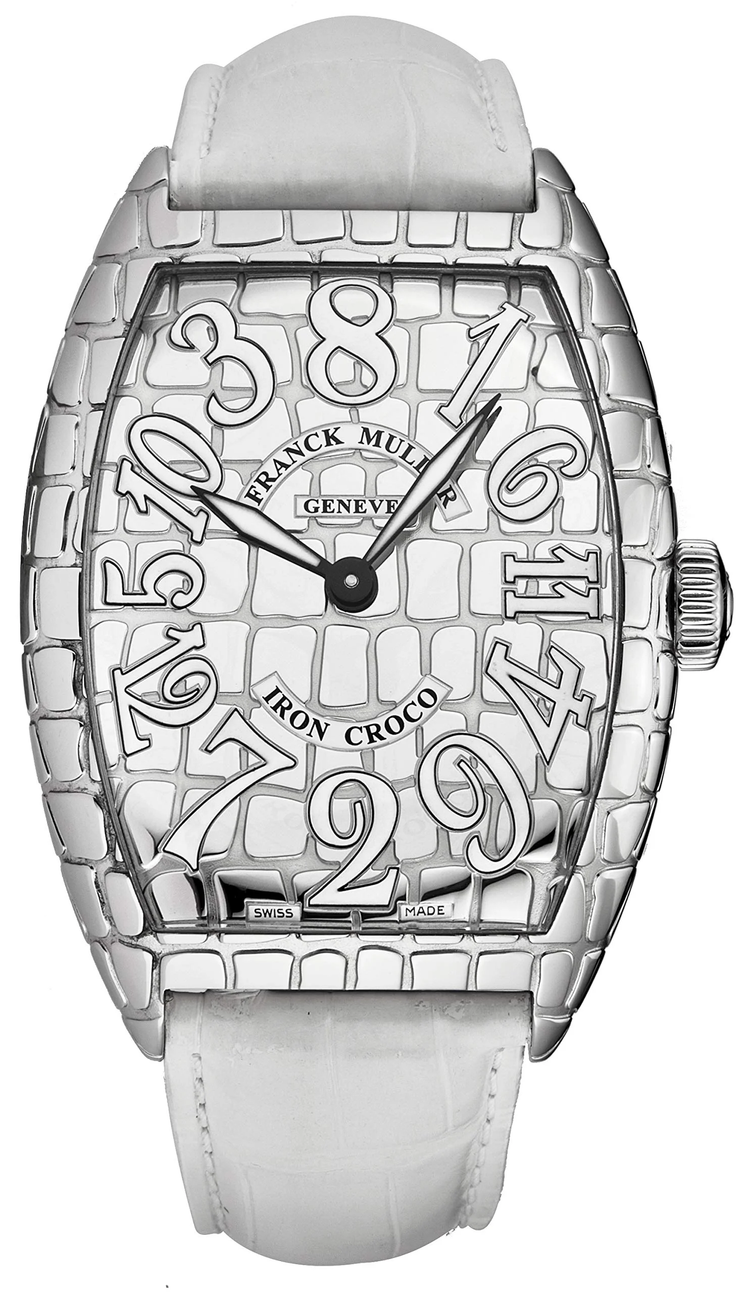 Franck Muller Casablanca Crazy Hours Iron Croco 8880 CH IRON CRO (steel, crocodile-relief case and dial, white alligator strap)