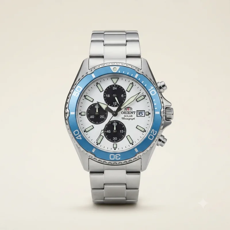 Illustrative render of the Orient Mako Solar Panda (Mako Solar Panda) dive watch