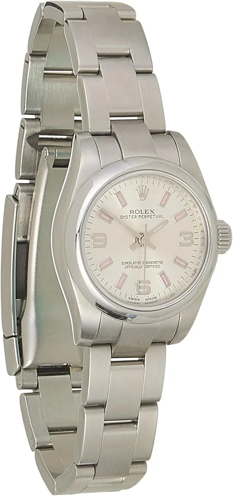 Rolex Oyster Perpetual 26 ref. 176200 (steel, pink dial with 3, 6 and 9 numerals, Oyster bracelet, pre-owned) — reference photograph