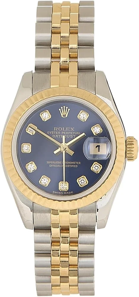 Rolex Lady-Datejust 26 ref. 179173 (steel and 18k yellow gold, blue diamond dial, fluted bezel, Jubilee bracelet, pre-owned) — reference photograph