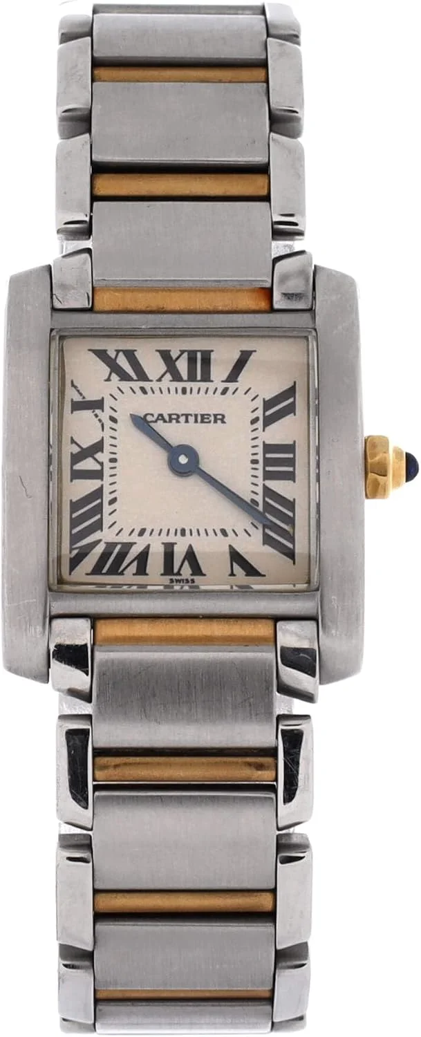 Cartier Tank Francaise small (steel and 18k yellow gold, silvered dial, quartz, two-tone bracelet, pre-owned, graded Good) — reference photograph