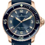 Fifty Fathoms Automatique 5015-3603C-63B (18k red gold, blue dial, blue sail-canvas strap)