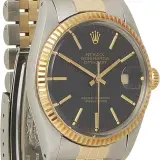 Datejust 36 ref. 16013 (steel and 18k yellow gold, black tapestry dial, fluted bezel, Jubilee bracelet, box and papers, pre-owned)