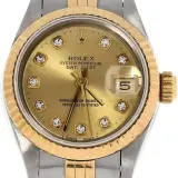 Lady-Datejust 26 (steel and 18k yellow gold, champagne diamond dial, fluted bezel, Jubilee bracelet, graded Very Good, no accessories, pre-owned)