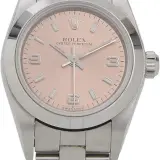 Oyster Perpetual 24 ref. 76080 (steel, pink dial with 3, 6 and 9 numerals, Oyster bracelet, pre-owned)