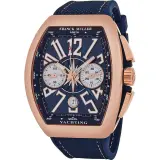 Vanguard Yachting V 45 CC DT chronograph (18k rose gold, blue compass dial, blue rubber strap)