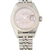 Lady-Datejust 26 ref. 79174 (steel, white gold fluted bezel, pink dial with Arabic numerals, Jubilee bracelet, pre-owned)